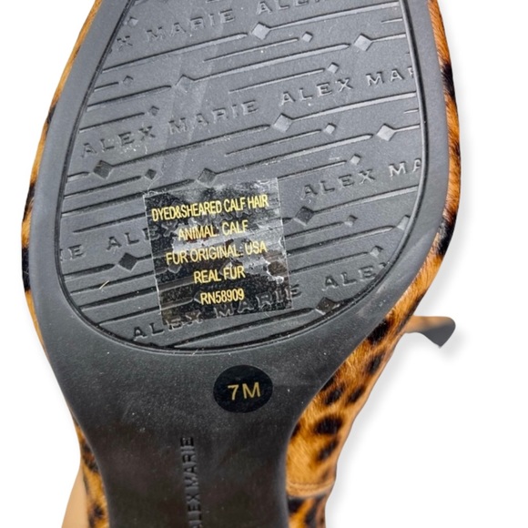 SOLD! Alex Marie Tionna Leopard Haircalf Block Heel Booties NWT - Picture 12 of 13